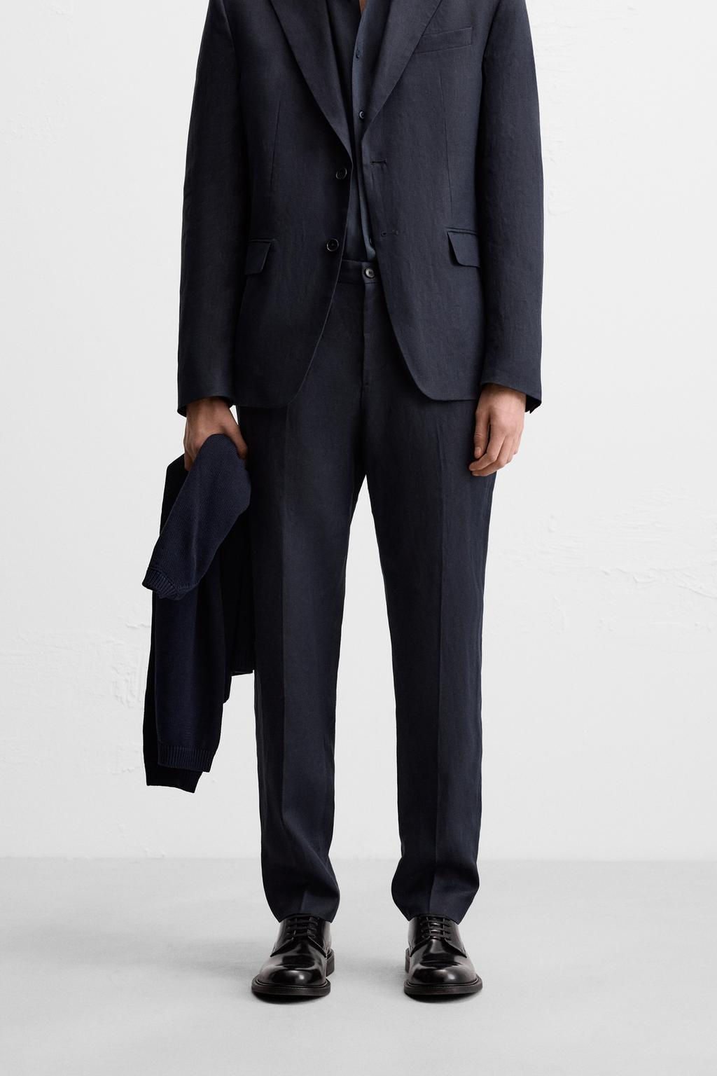 100% LINEN SUIT TROUSERS - Zara фото 9