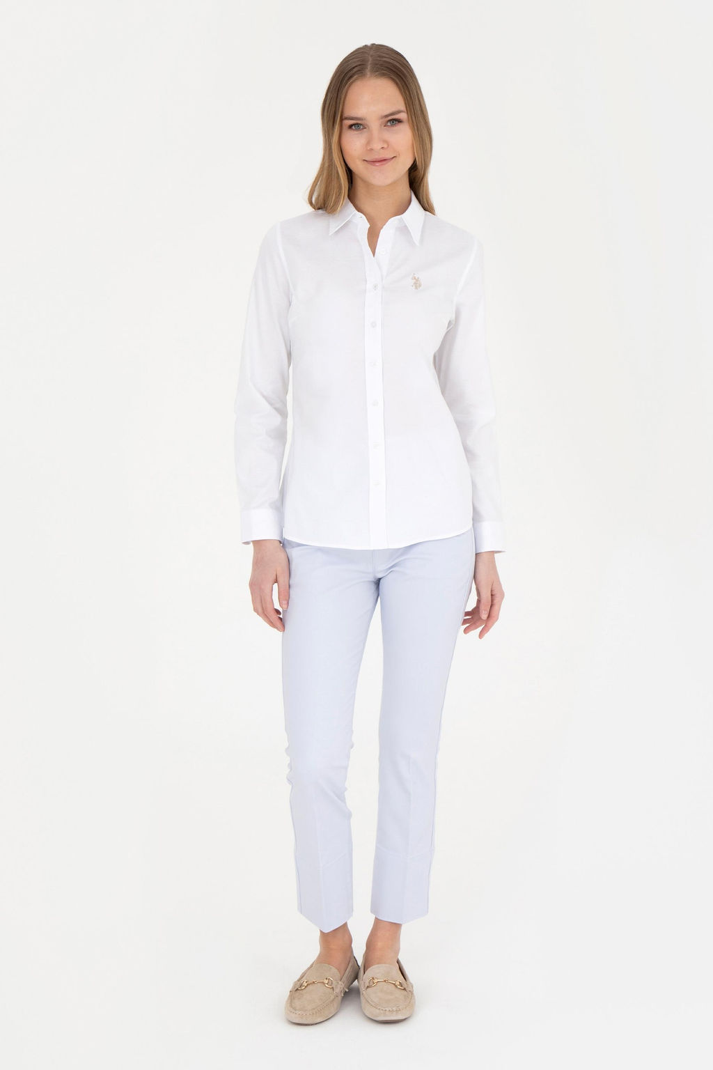 Женские голубые брюки из плотной ткани - U.s. polo assn фото 10