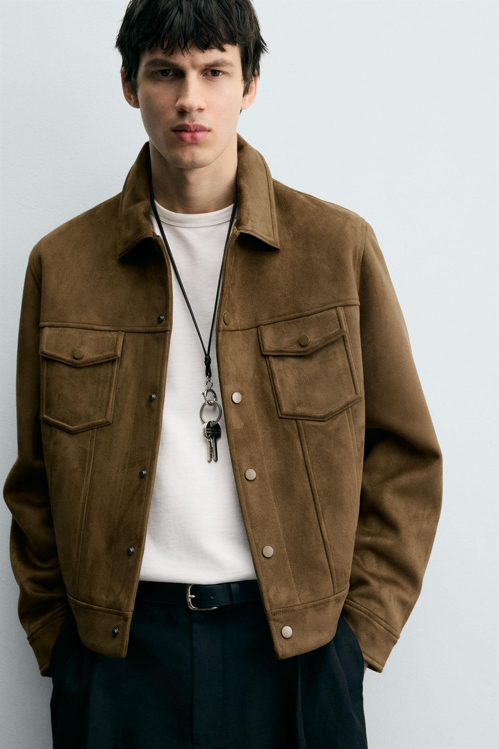 FAUX SUEDE REGULAR FIT JACKET - Zara фото 5
