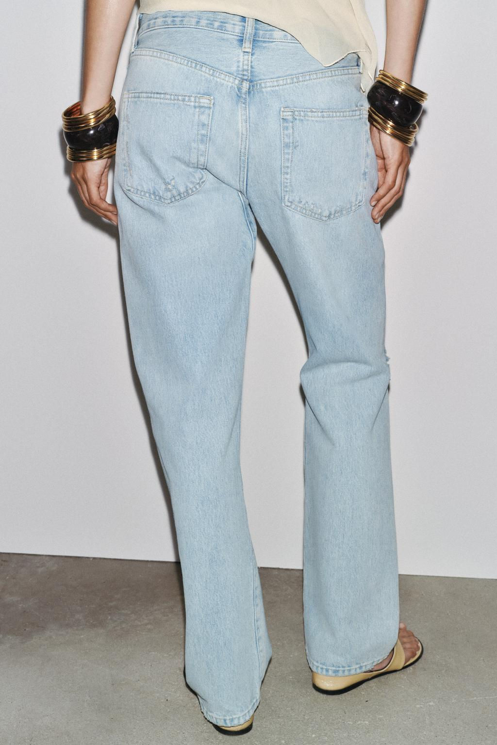 ZW COLLECTION STRAIGHT MID-WAIST JEANS - Zara фото 3