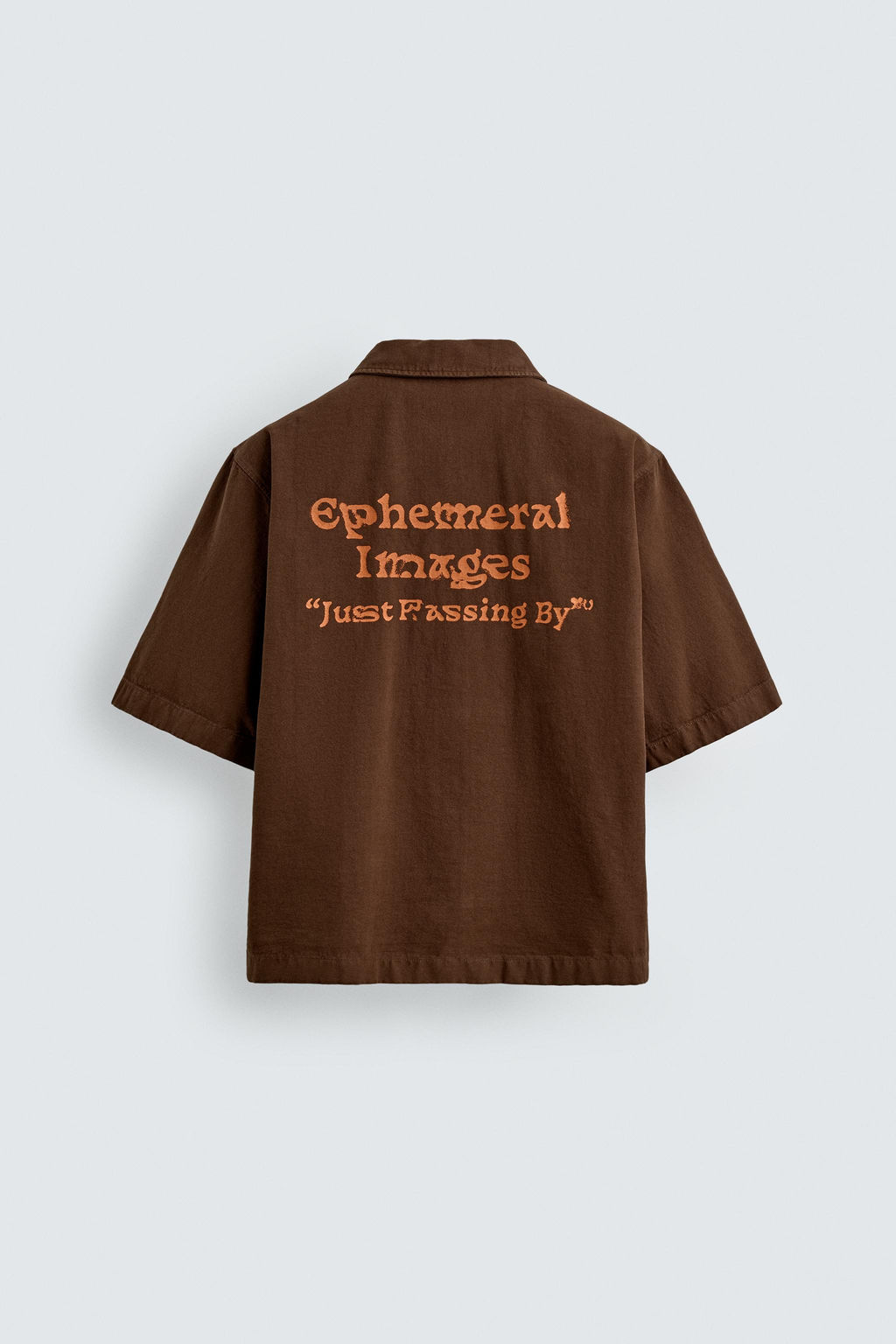 CAMISA LAVADA ESTAMPADO COMBINADO / Marr?n - Zara фото 8