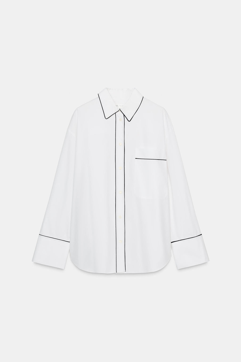 ZW COLLECTION CONTRAST POPLIN SHIRT - Zara фото 4