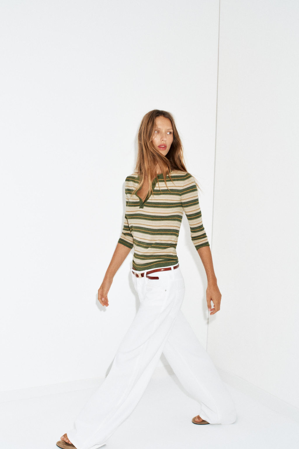 JERSEY PUNTO RAYAS / crudo/kaki - Zara фото 4