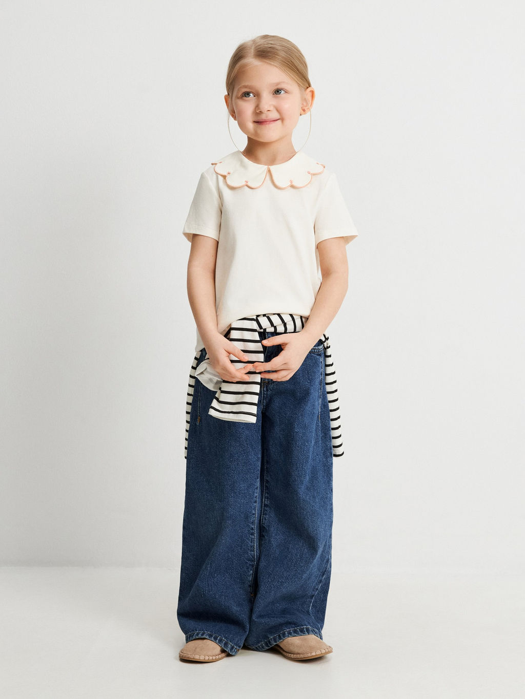 ACOOLA / Блузка детская для девочек Belen молочный  фото 5