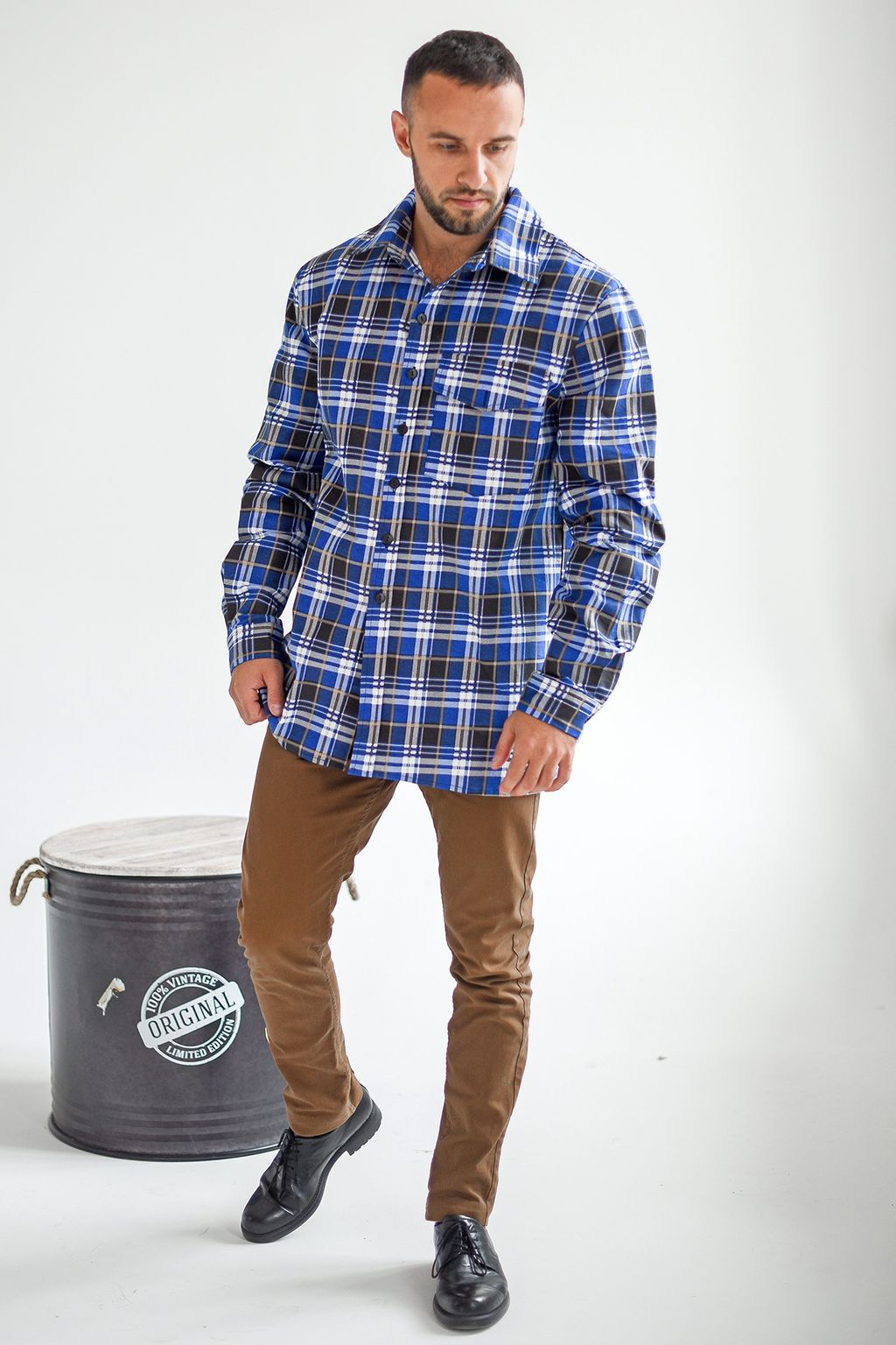 Сорочка верхняя мужская Фланель К - Оптима фото 5