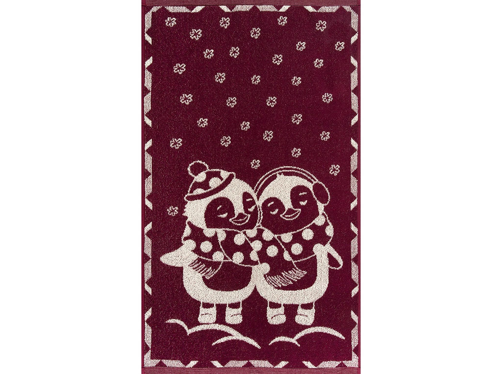 Полотенце махровое 6с103.412ж1 Пингвики (кр.дерево1) 50х90см