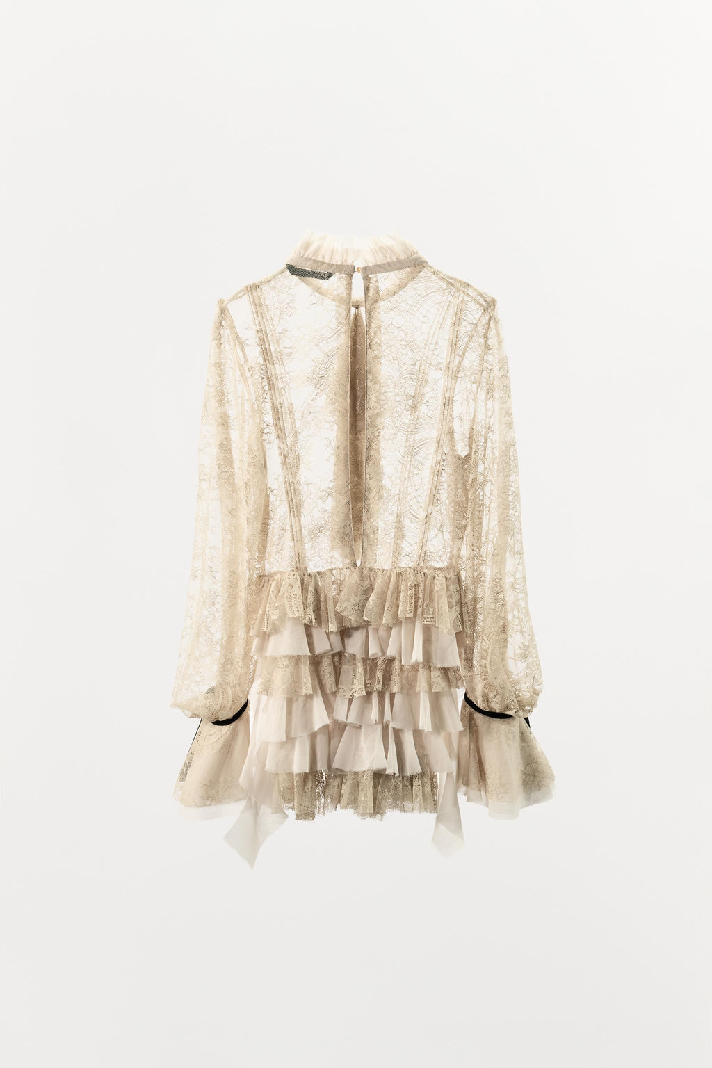 ZW COLLECTION LIMITED EDITION LACE RUFFLE TOP - Zara фото 4