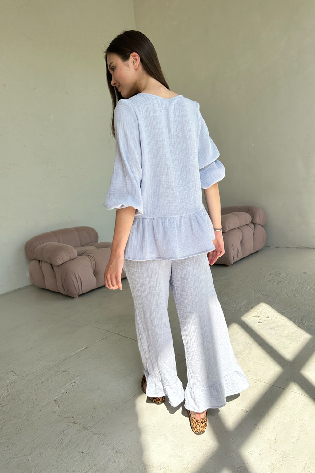 Костюм муслин SET070/01/Голубой