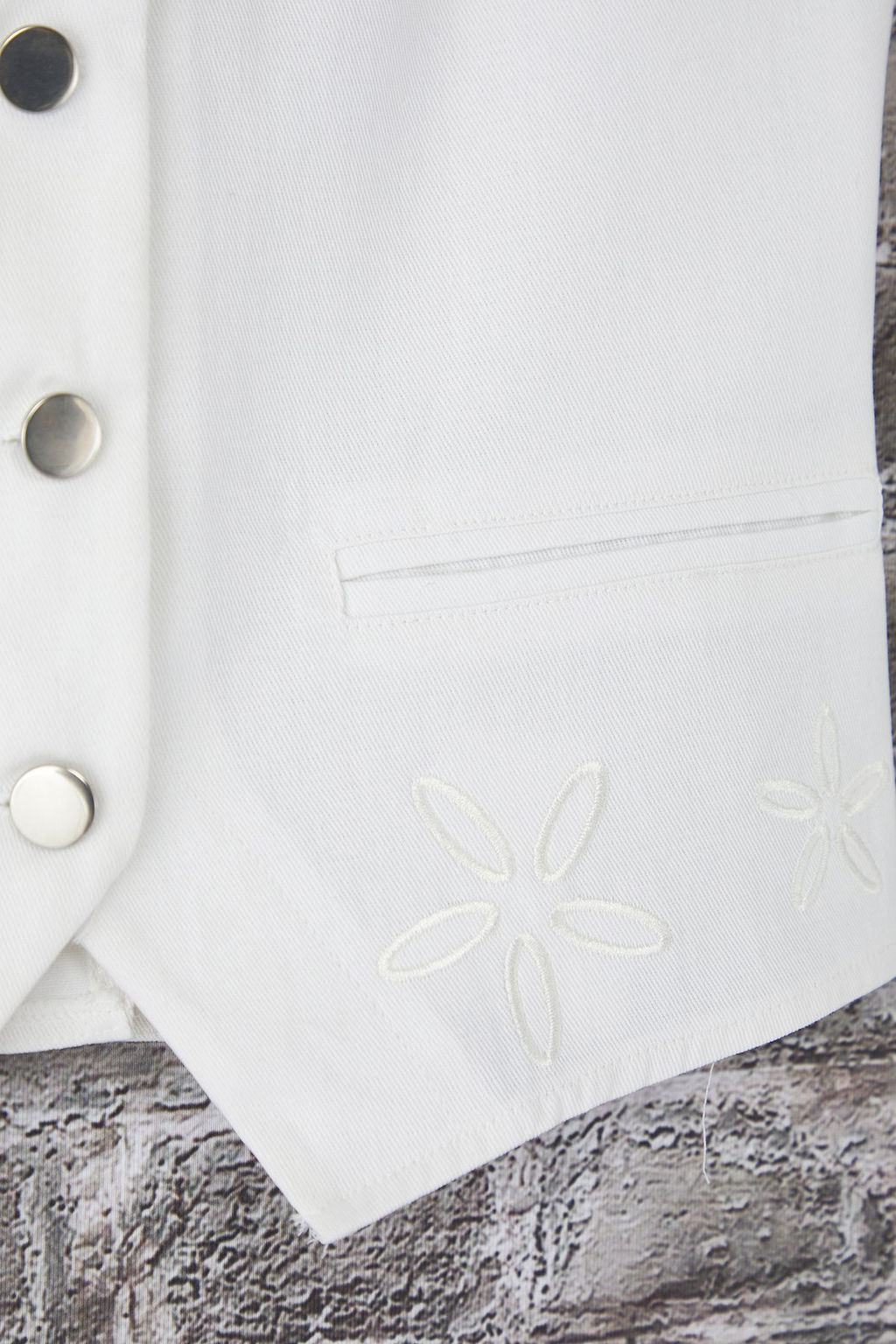 Trendyolmilla Beyaz Fitted Nak?sl? Pamuklu Dokuma Yelek TWOSS25YE00112 фото 8