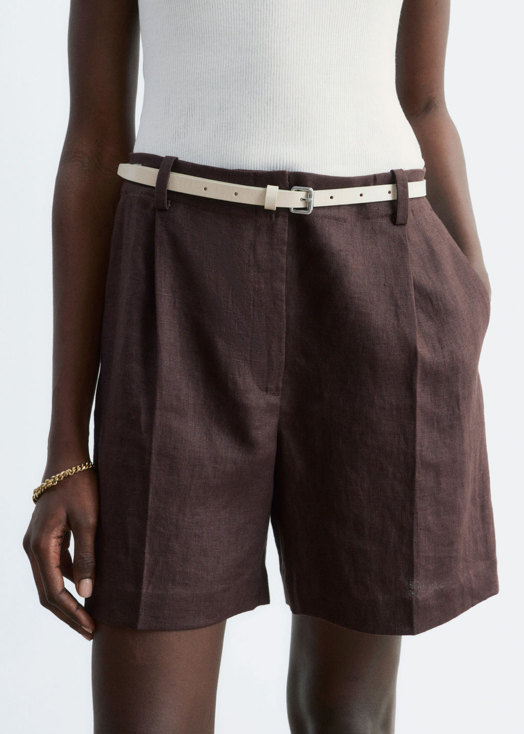 Pantalones cortos tipo sastre de lino - H&m фото 9