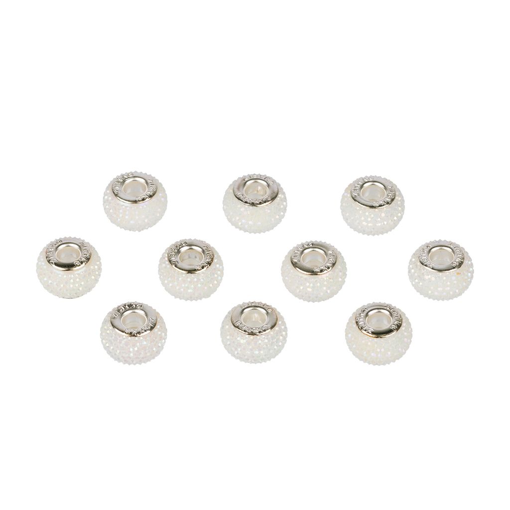 Бусина Zlatka из смолы полиэтиленполиамин RFB-14 14 мм 10 шт №21 белый/перламутровый