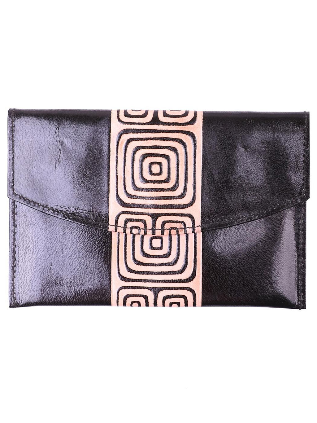 Кошелек кожа ручной принт № 180/77