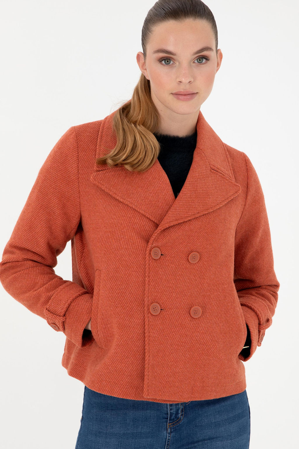 Женское пальто с рисунком плитки - U.s. polo assn фото 3