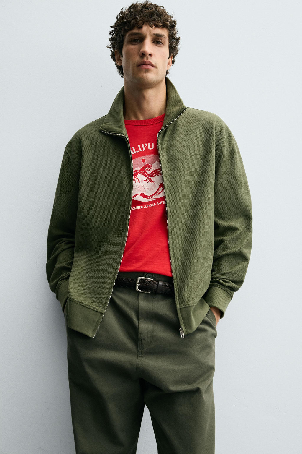 LIGHTWEIGHT QUARTER-ZIP SWEATSHIRT - Zara фото 5