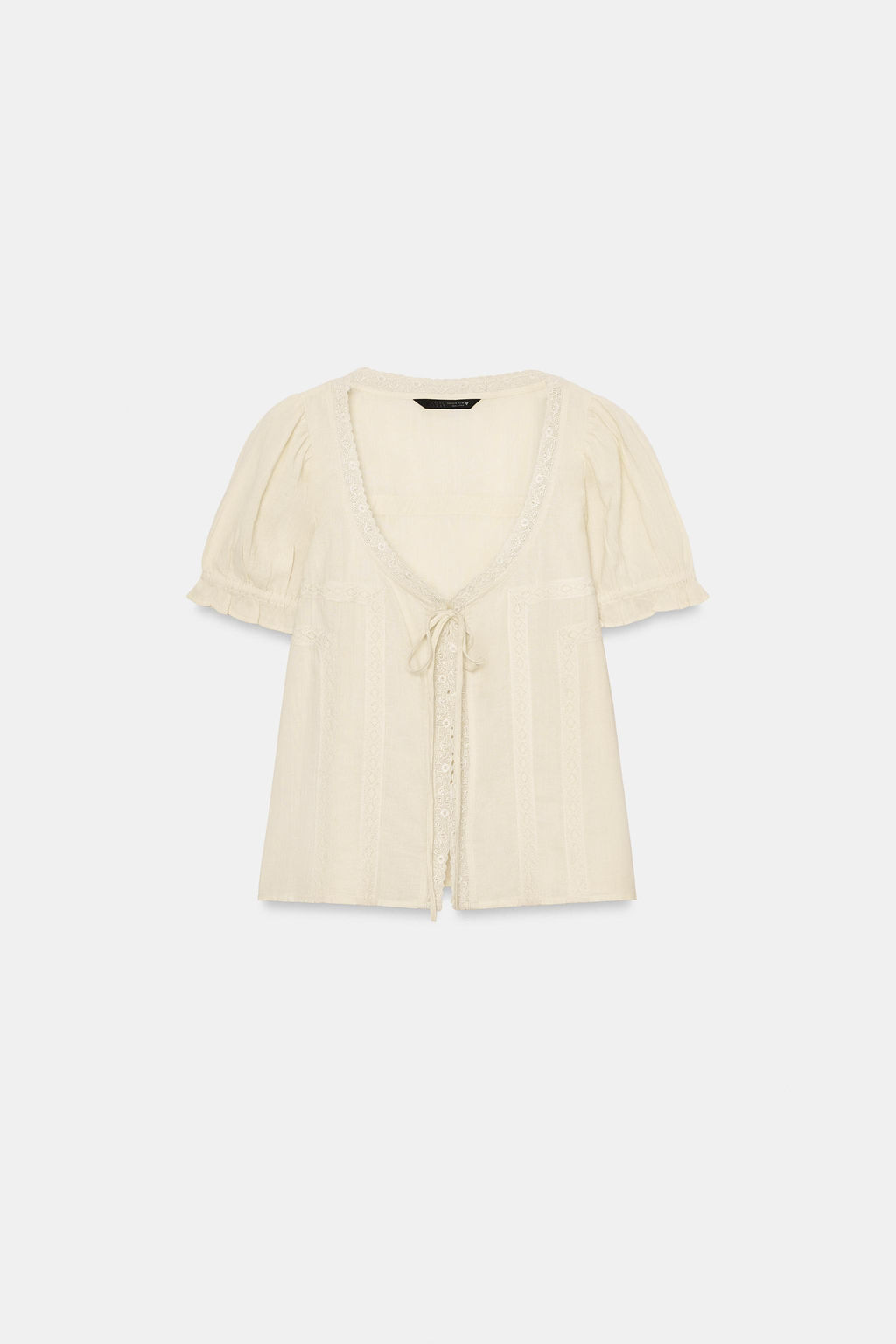 CAMISA GASA BORDADOS / Crema - Zara фото 5