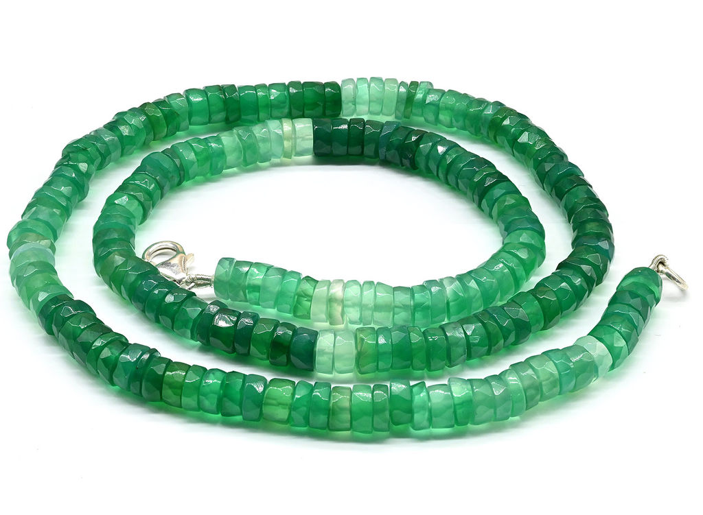 Бусы из Хризопраза диски гр.6мм, 47см, 29,9г