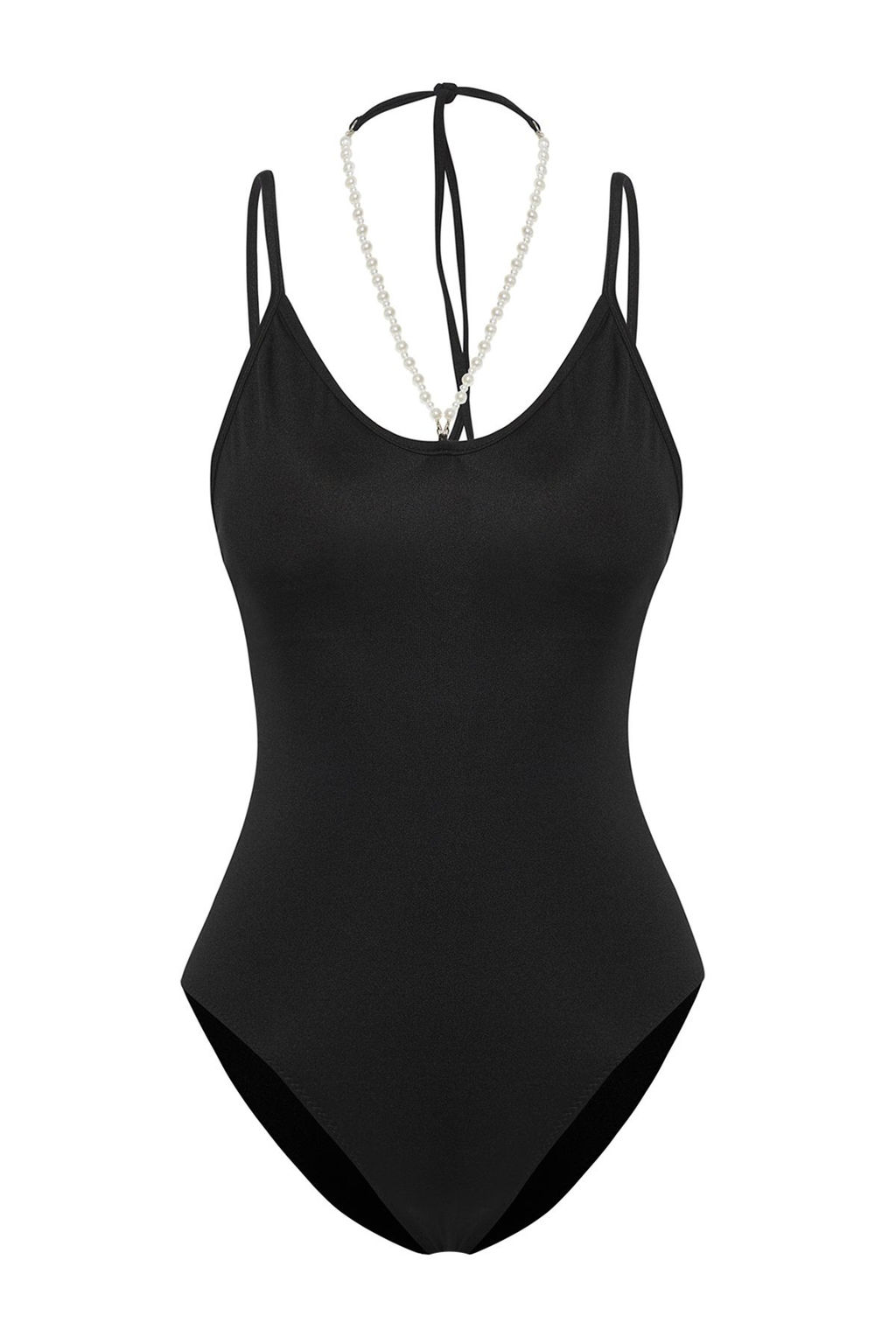 TRENDYOLMILLA Siyah V Yaka Inci Aksesuarl? Regular Mayo TBESS25MA00071 фото 6