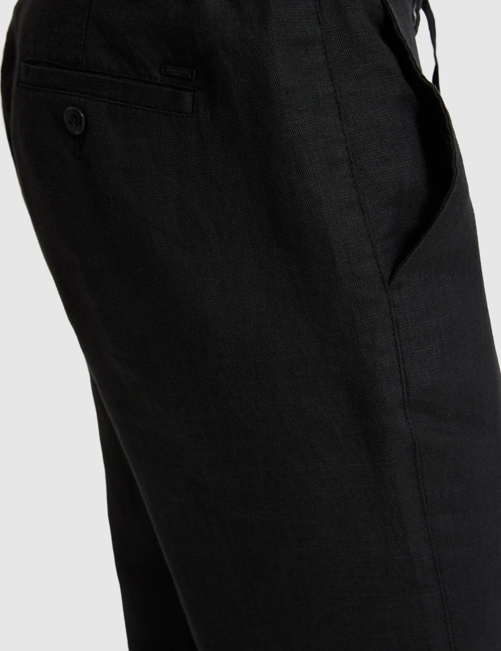 Siyah Carrot Fit %100 Keten Kanvas Pantolon