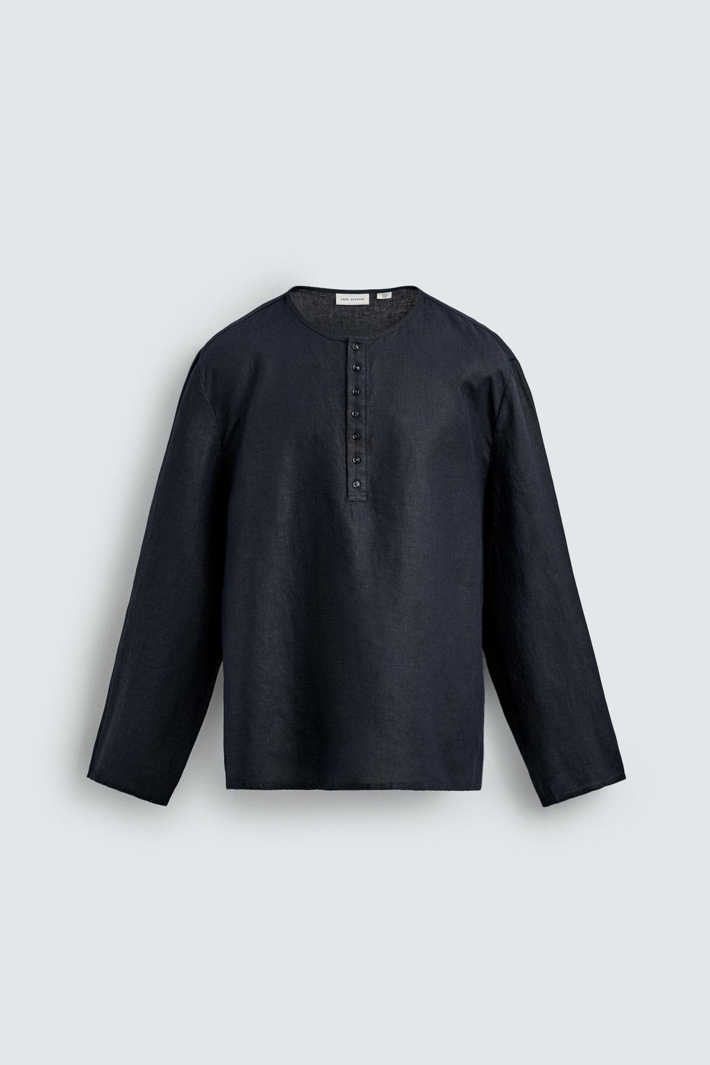 CAMISA CUELLO PANADERO 100% C??AMO / Marino oscuro - Zara фото 8