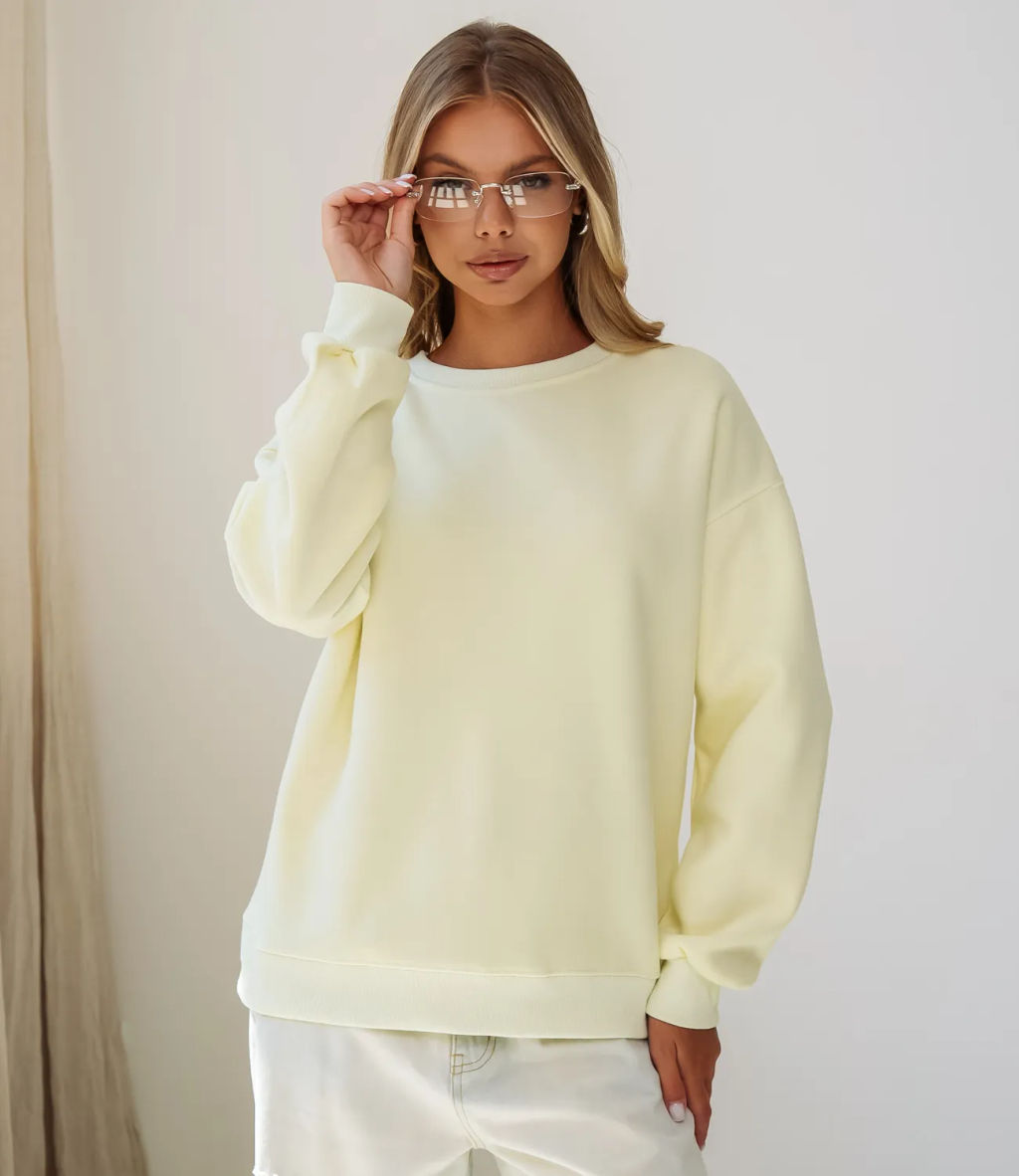 Свитшот #КТF003, светло-жёлтый