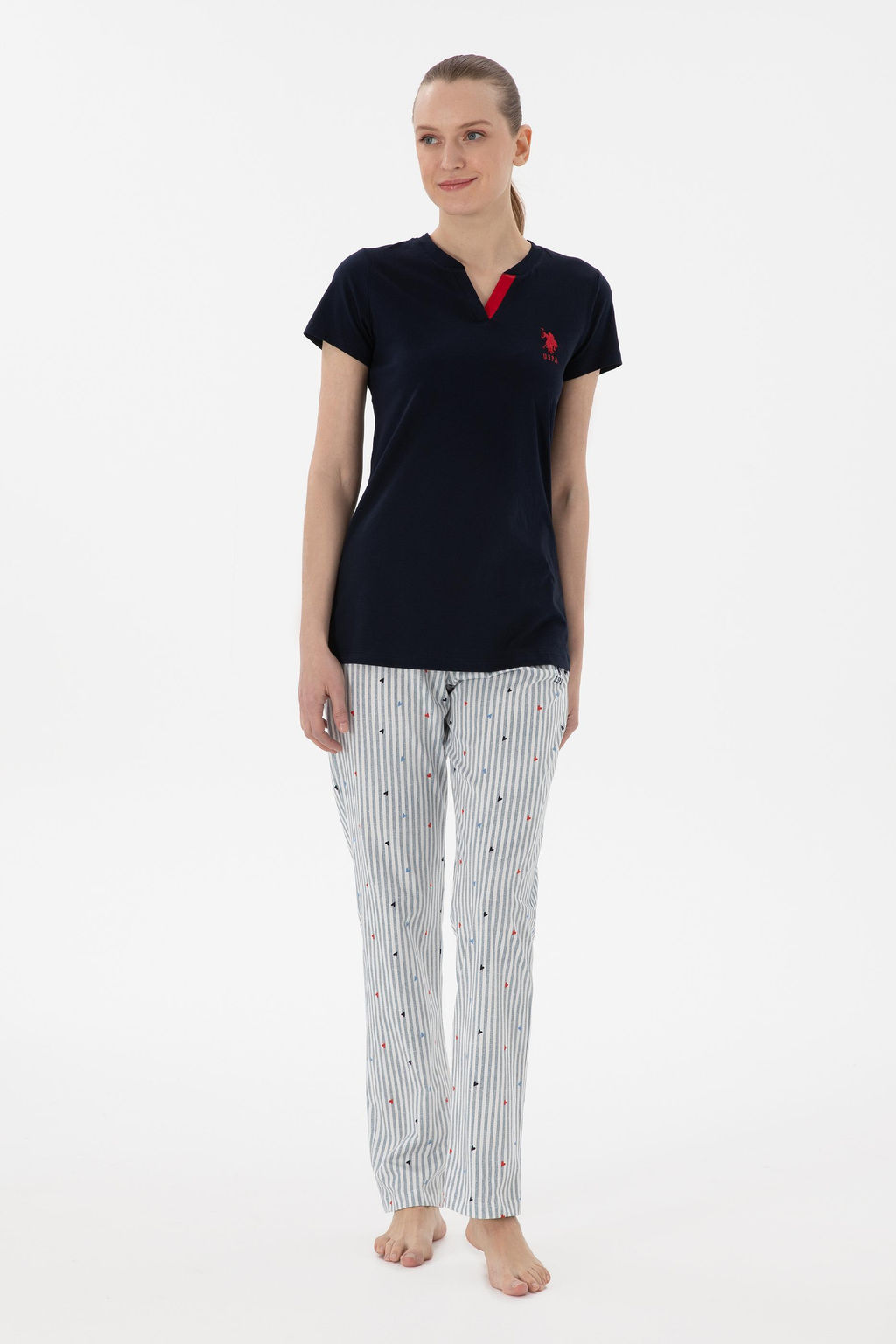Kad_n Lacivert Pijama Tak_m_ Sepette S_rpriz _ndirim - U.s. polo assn фото 4