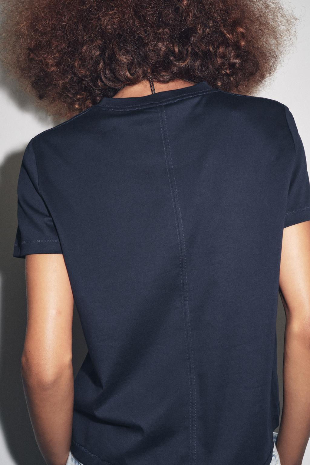 MERCERISED COTTON T-SHIRT - Zara фото 15