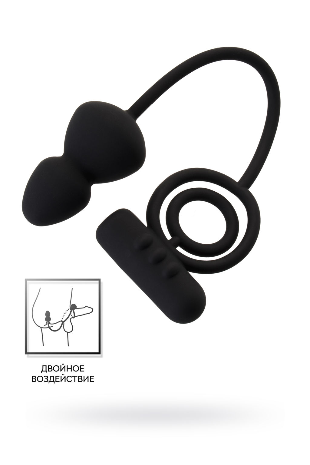 Анальная пробка Erotist Ruffle с дополнительной стимуляцией, силикон, черная, M