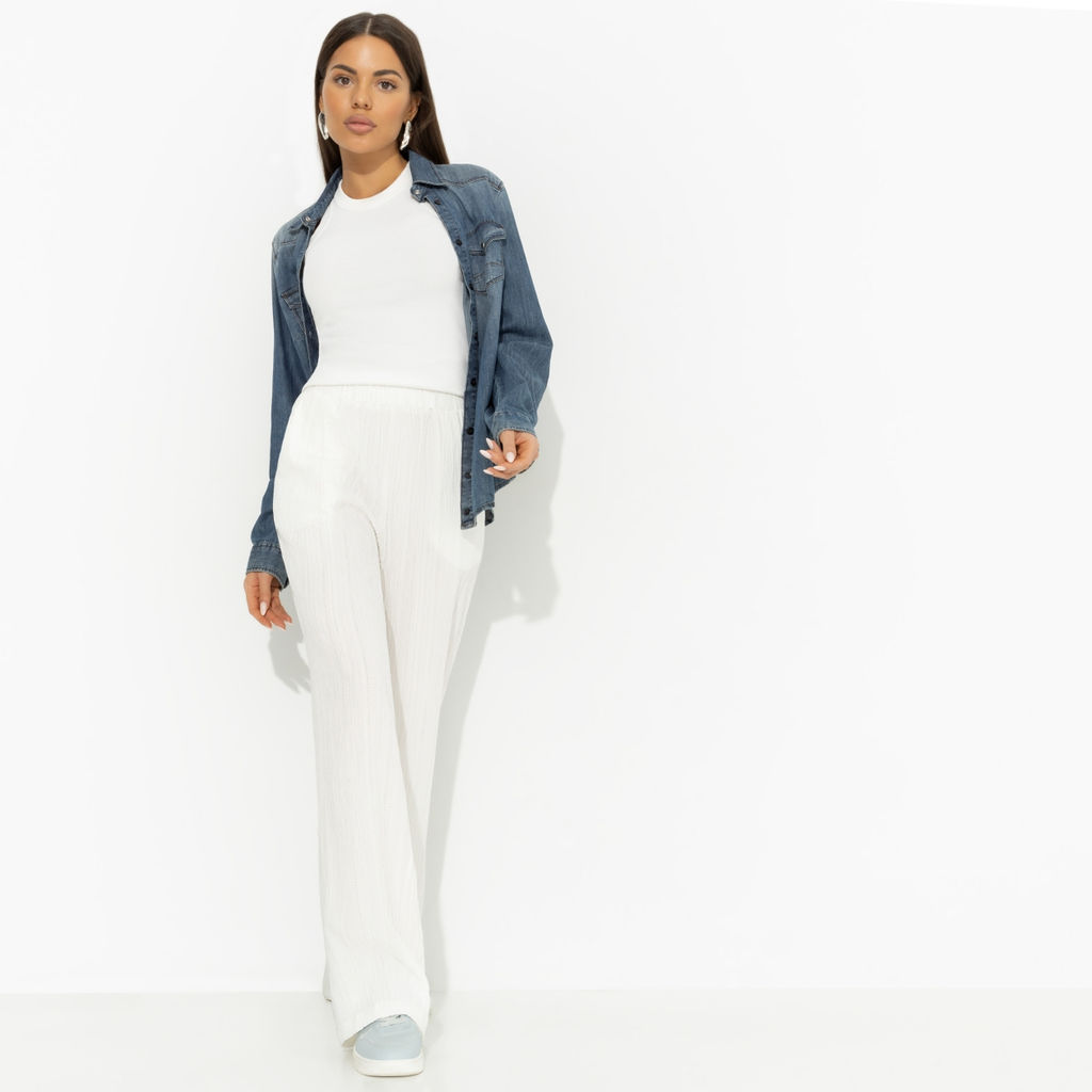 Брюки из жатки на резинке, Пленительная легкость - Charutti фото 2