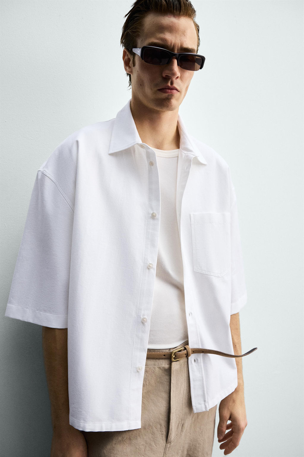 CAMISA BOXY FIT BOLSILLO / Blanco - Zara фото 5