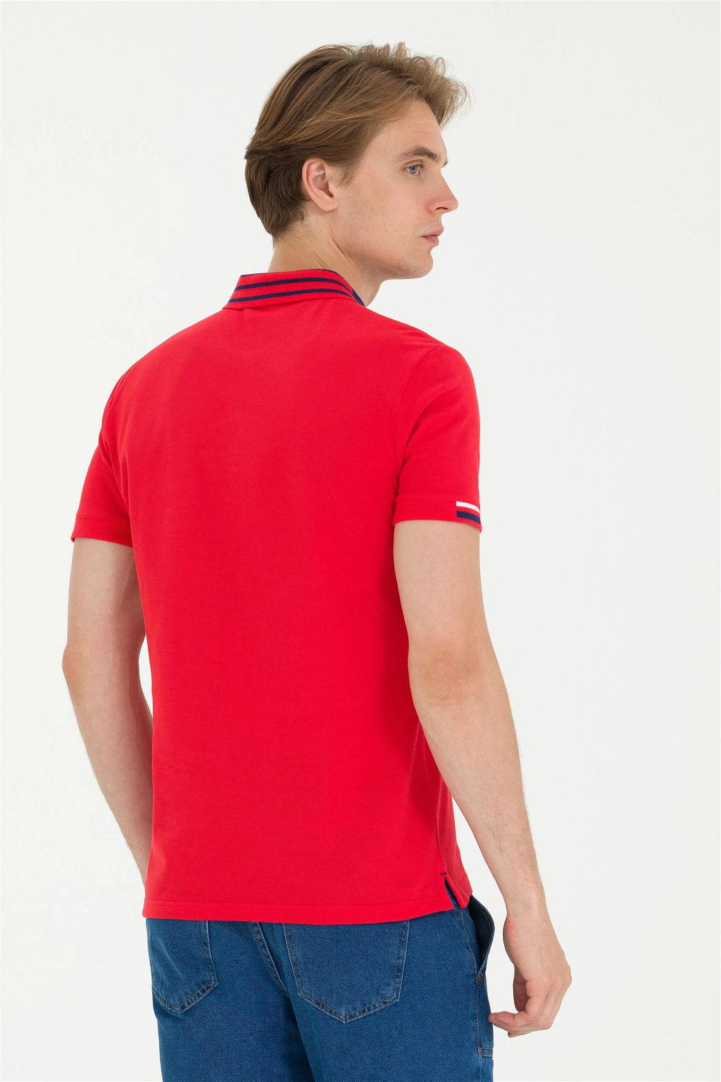 Мужская красная футболка с воротником-поло - U.s. polo assn фото 12