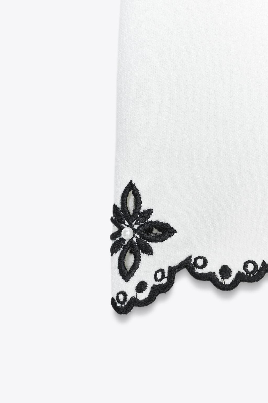 EMBROIDERED DRESS WITH FAUX PEARLS - Zara фото 8