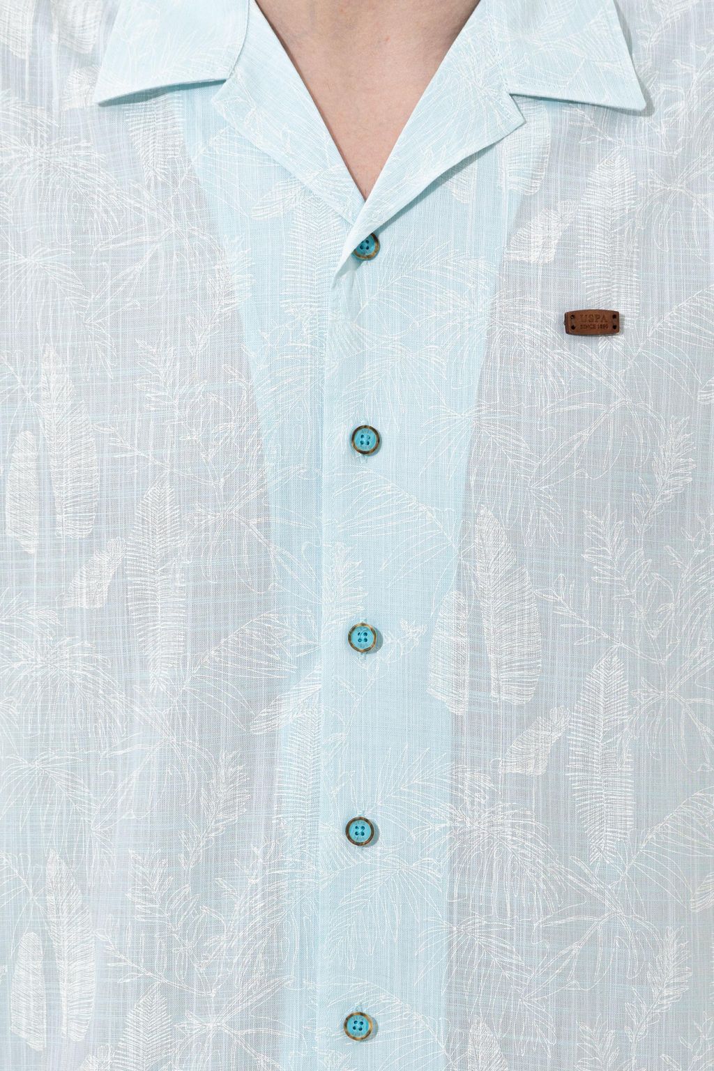 Мужская бирюзовая рубашка с коротким рукавом - U.s. polo assn фото 6