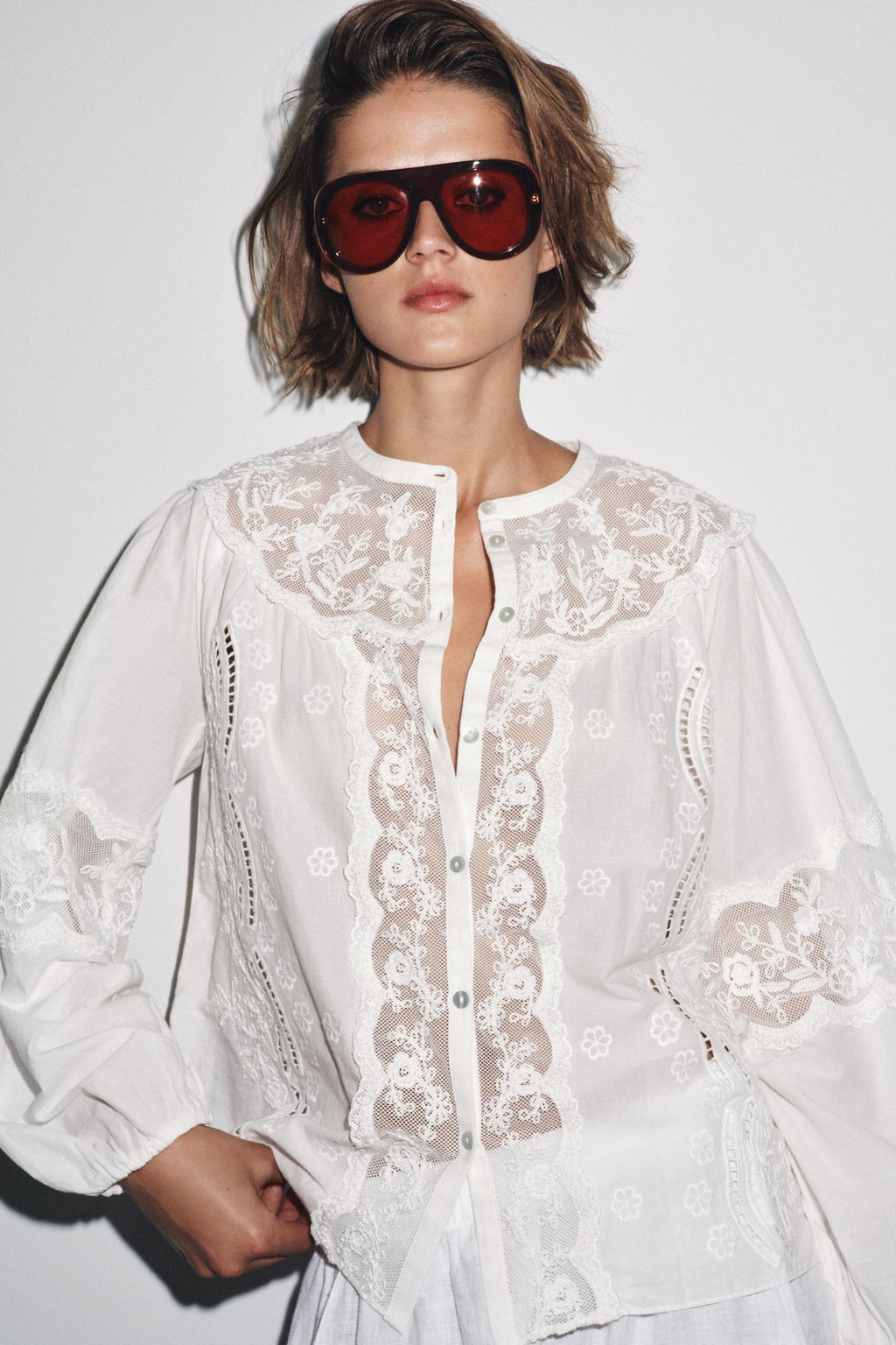 ZW COLLECTION EMBROIDERED SHIRT - Zara фото 5