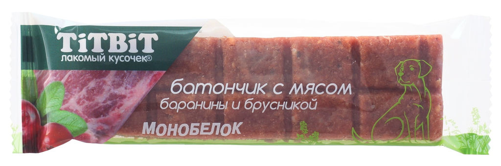 Батончик с бараниной и брусникой для собак