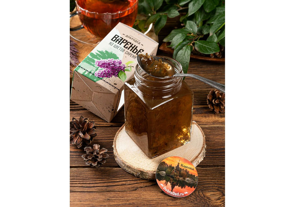 Варенье из Цветков сирени баночка 300 г в коробочке с магнитиком