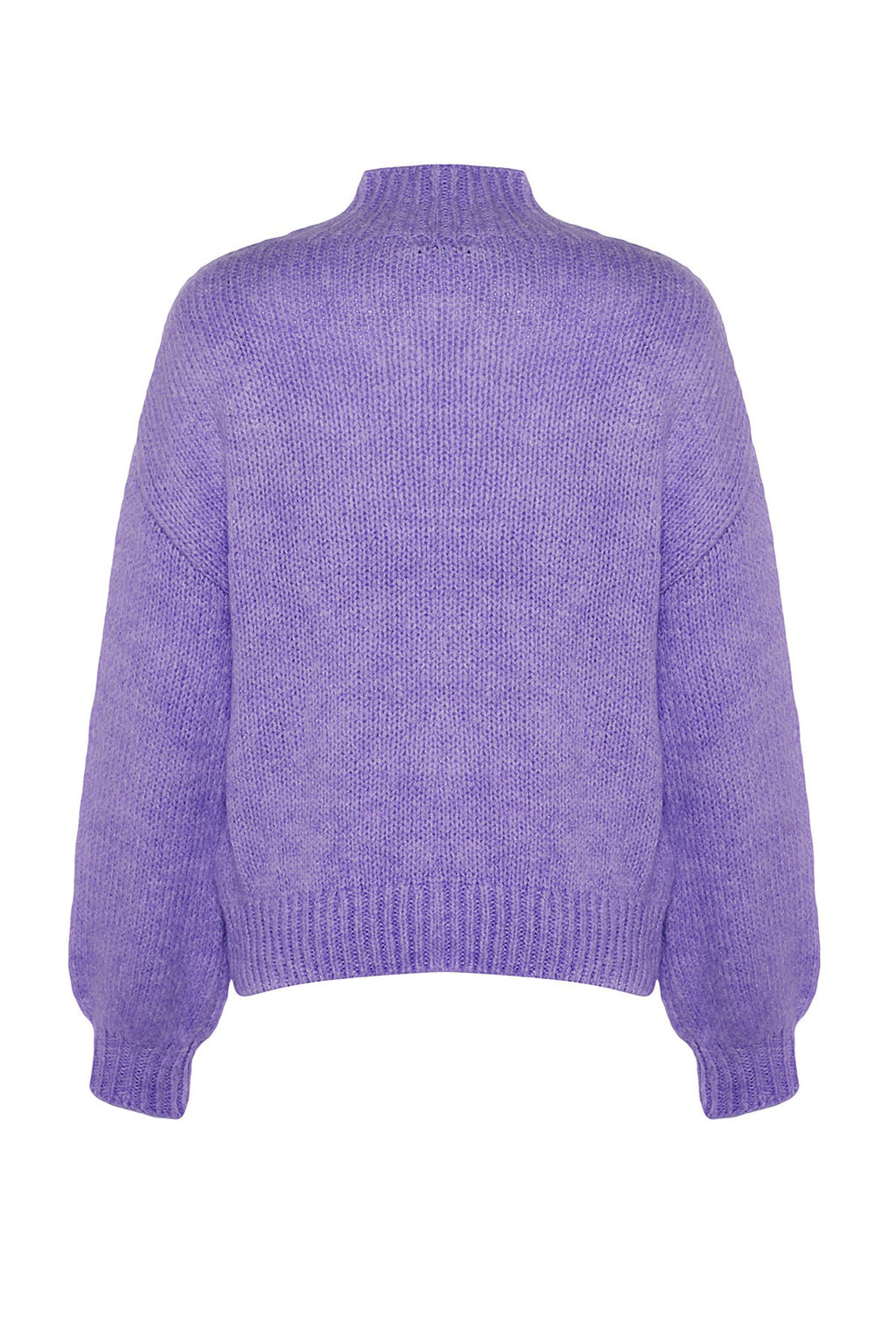 Mor Yumusak Dokulu Kal?n Bisiklet Yaka Triko Kazak TWOAW24KZ00290