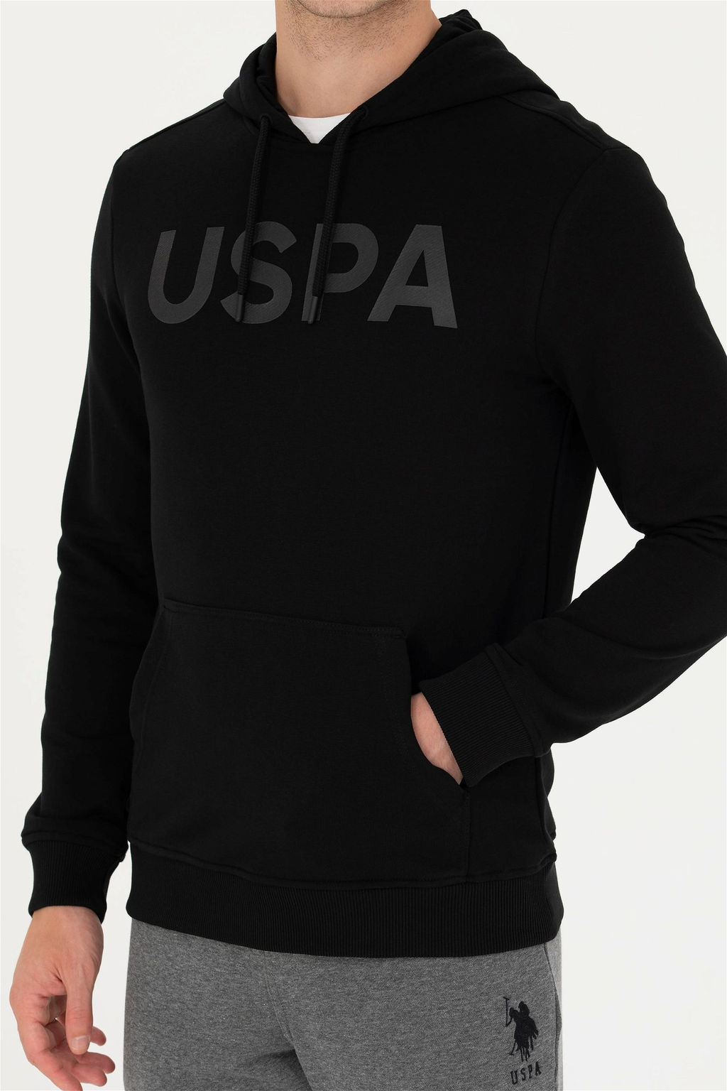 U. S. Polo Assn Мужская черная базовая толстовка с капюшоном - U.s. polo assn фото 13