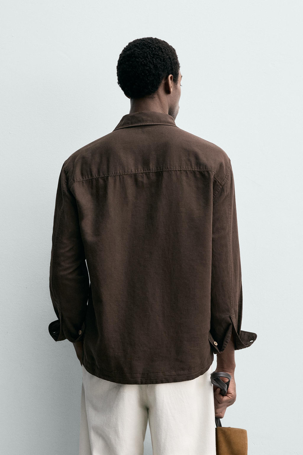 CAMISA POLO LINO - ALGOD?N / Marr?n - Zara фото 3