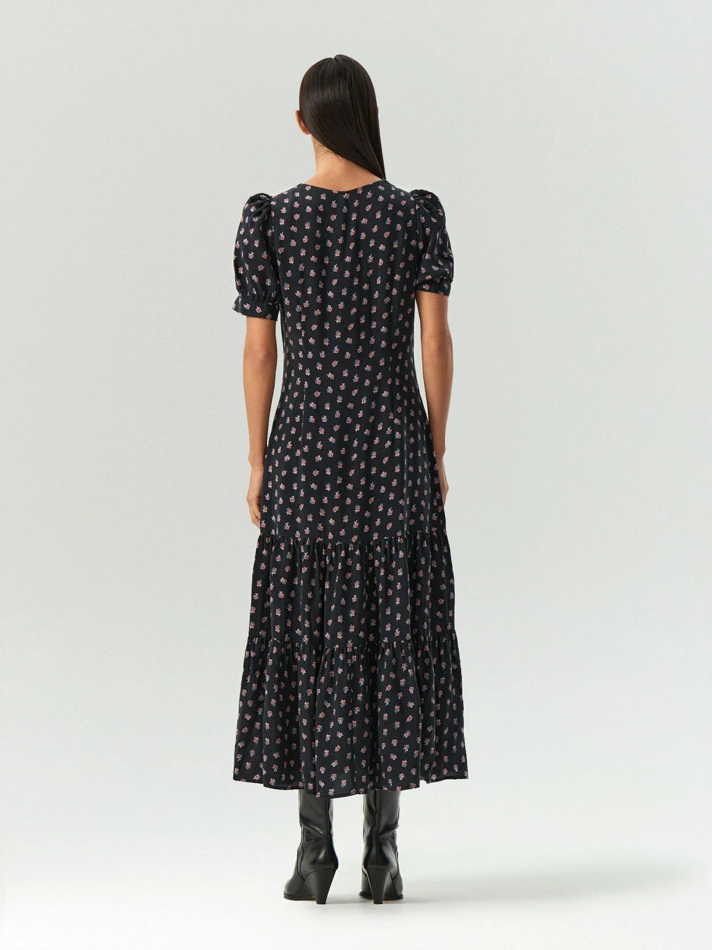 ЕМКА / Платье макси из 100% купры с цветочным принтом - Emka фото 6