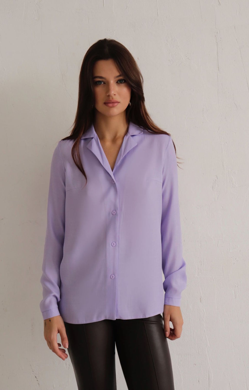 10774 Блуза с английским воротником лаванда (остаток: 44) - Martichelli фото 2