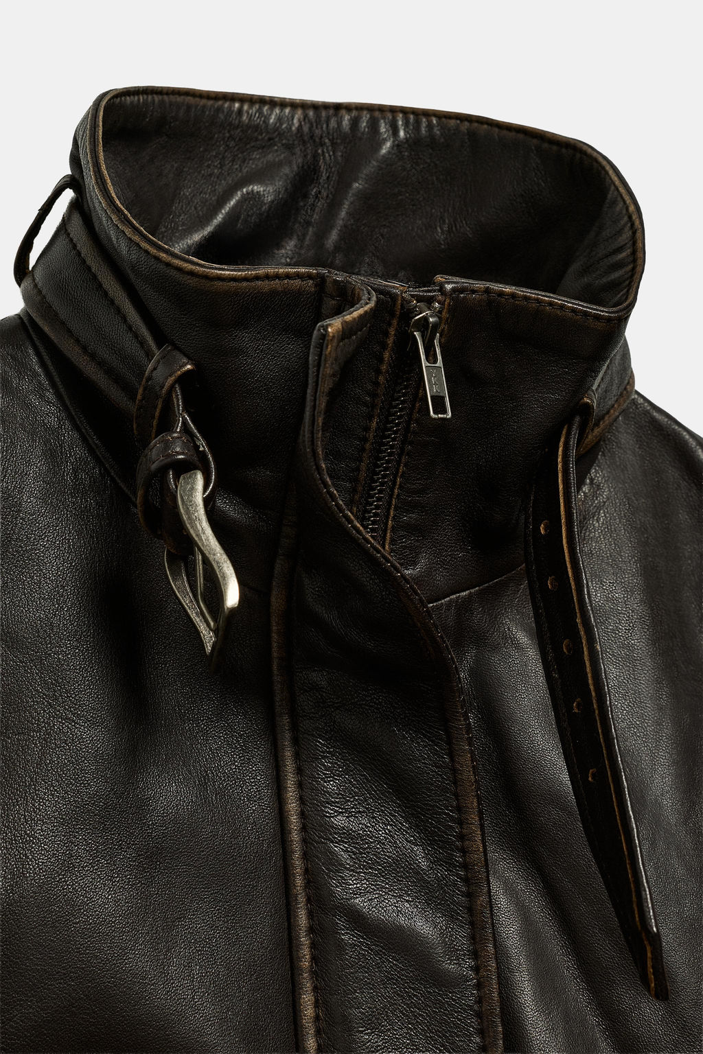 DISTRESSED 100% LEATHER JACKET - Zara фото 20
