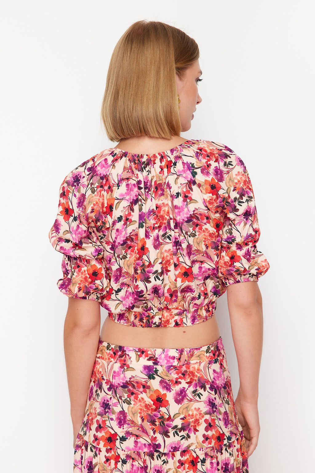 Cok Renkli Bask?l? Viskon Dokuma Bluz TWOSS24BZ00474 - Trendyolmilla фото 6