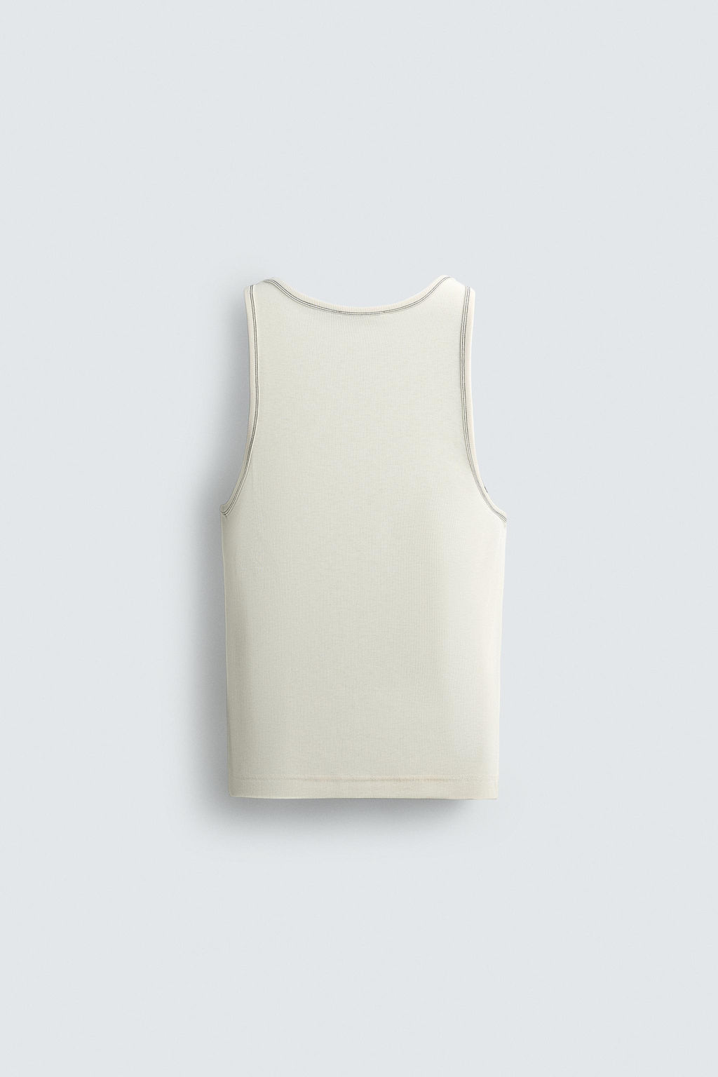 TANK T-SHIRT WITH CONTRAST TOPSTITCHING - Zara фото 7