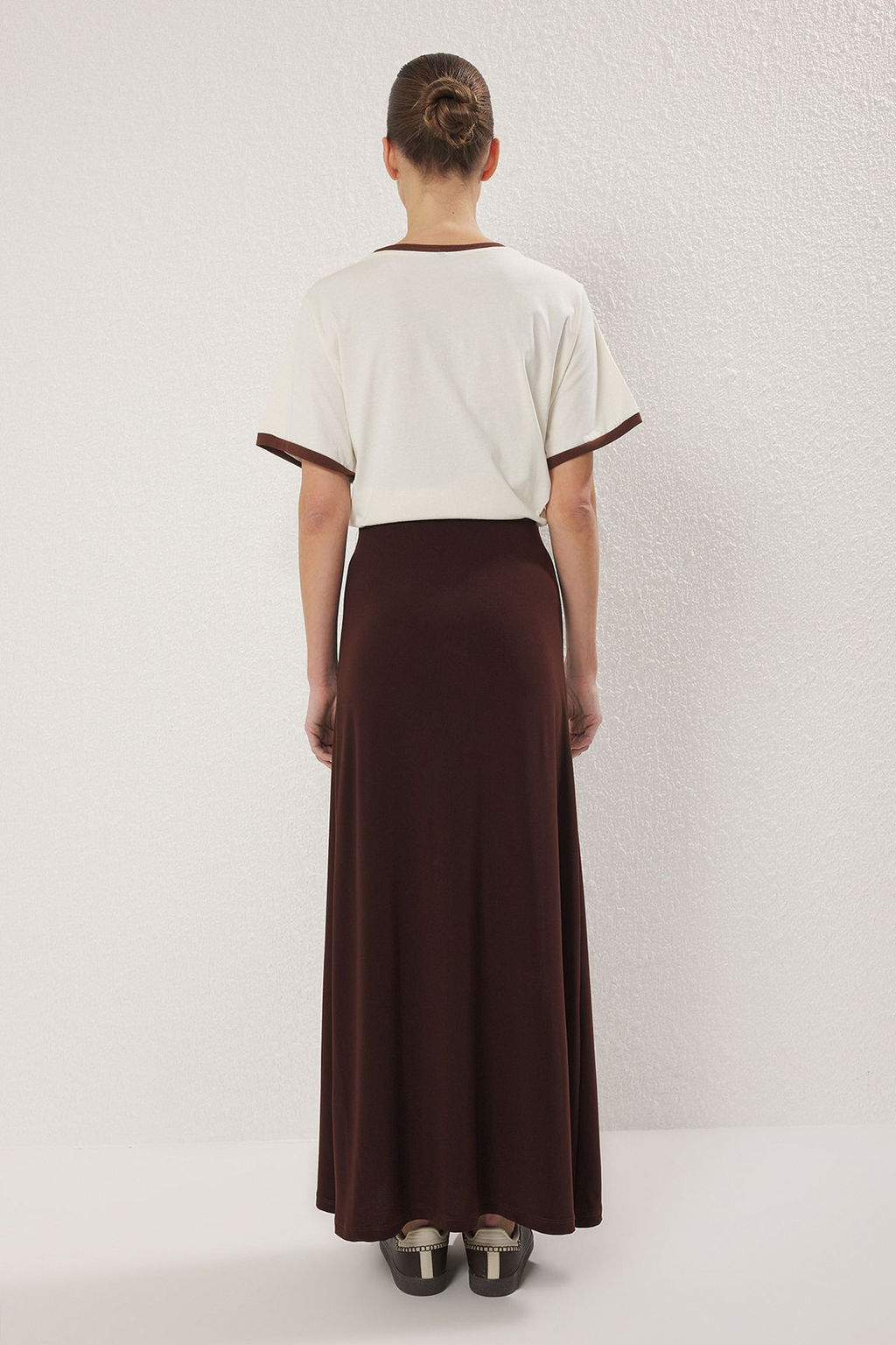 TRENDYOLMILLA Siyah Vucuda Oturan Bal?k Form Esnek Orme Maxi Etek TWOSS24ET00155  фото 4
