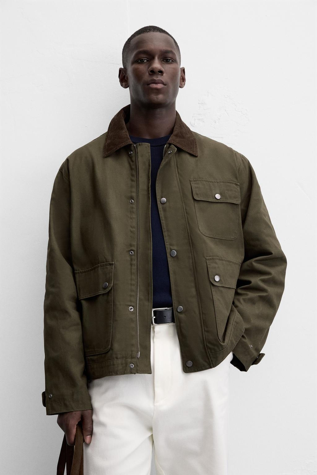 CONTRAST COLLAR JACKET WITH POCKETS - Zara фото 5