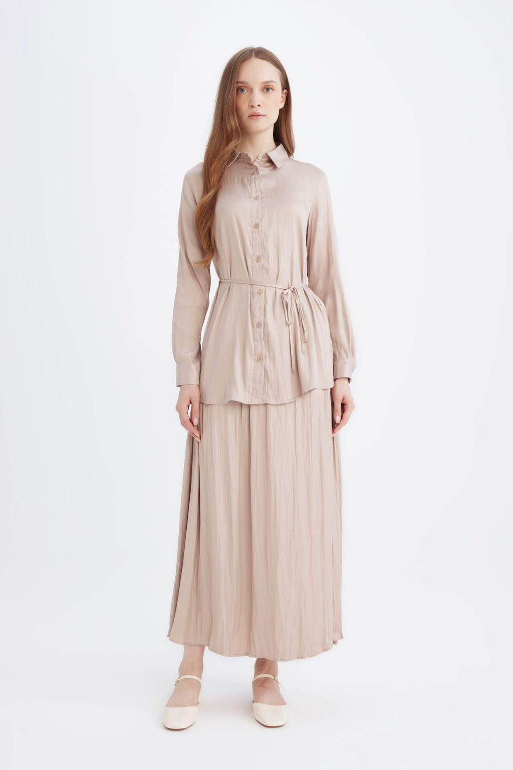 A Kesim Basic Duz Saten Maxi Etek - Defacto фото 2