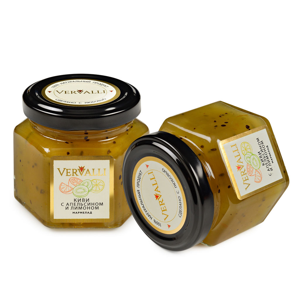 Мармелад Киви с апельсином и лимоном ТМ VERVALLI в банке 120 - Chokodelika фото 2