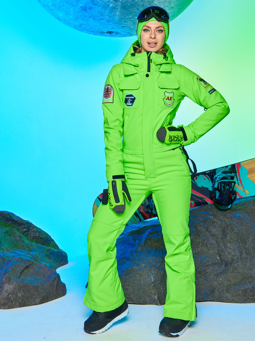 Женский сноубордический горнолыжный комбинезон Alpha Endless Aeternitas 223/2305 FAG - Салатовый  фото 2