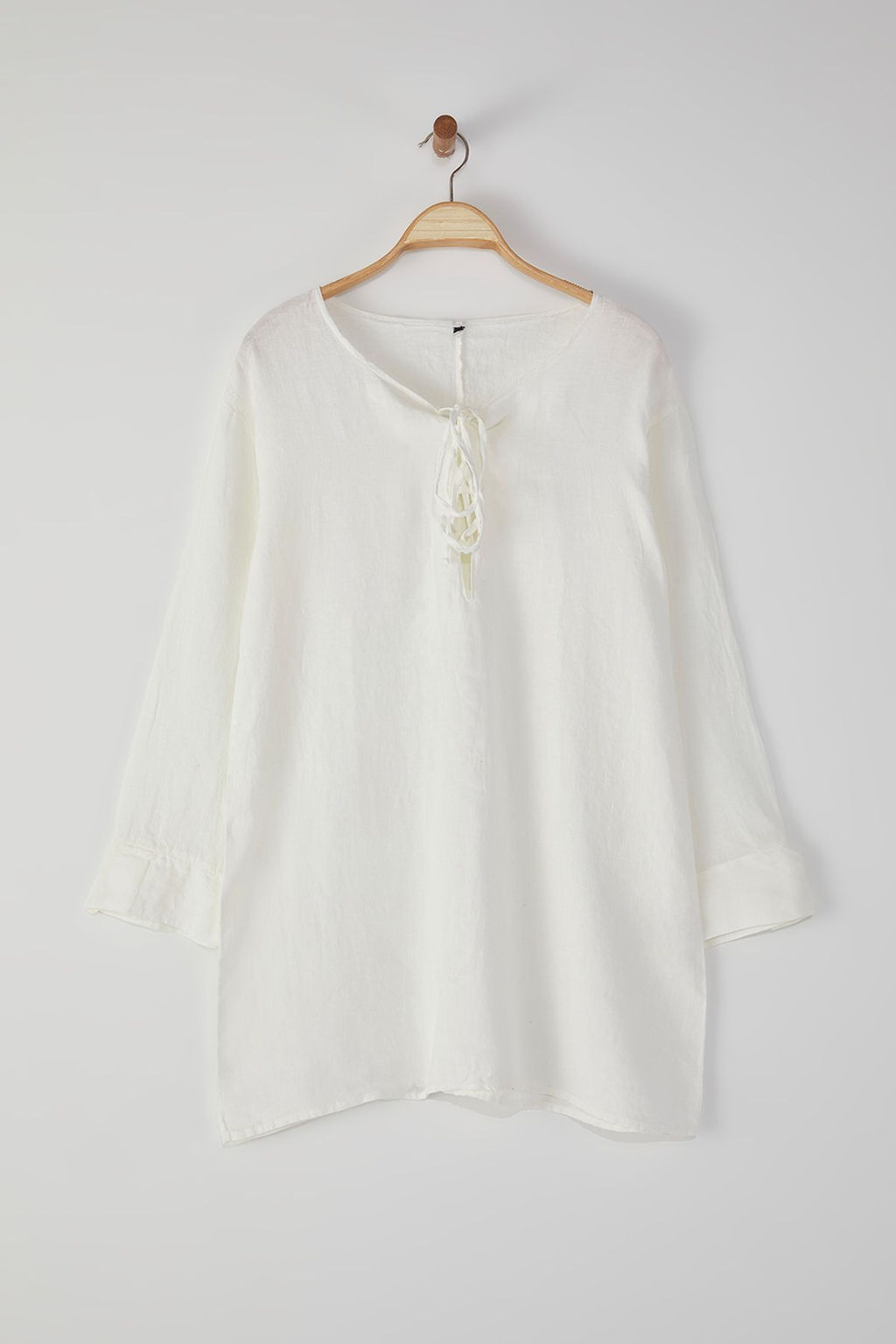 TRENDYOLMILLA Beyaz Mini Dokuma %100 Keten Baglamal? Plaj Elbisesi TBESS25EL00104  фото 6