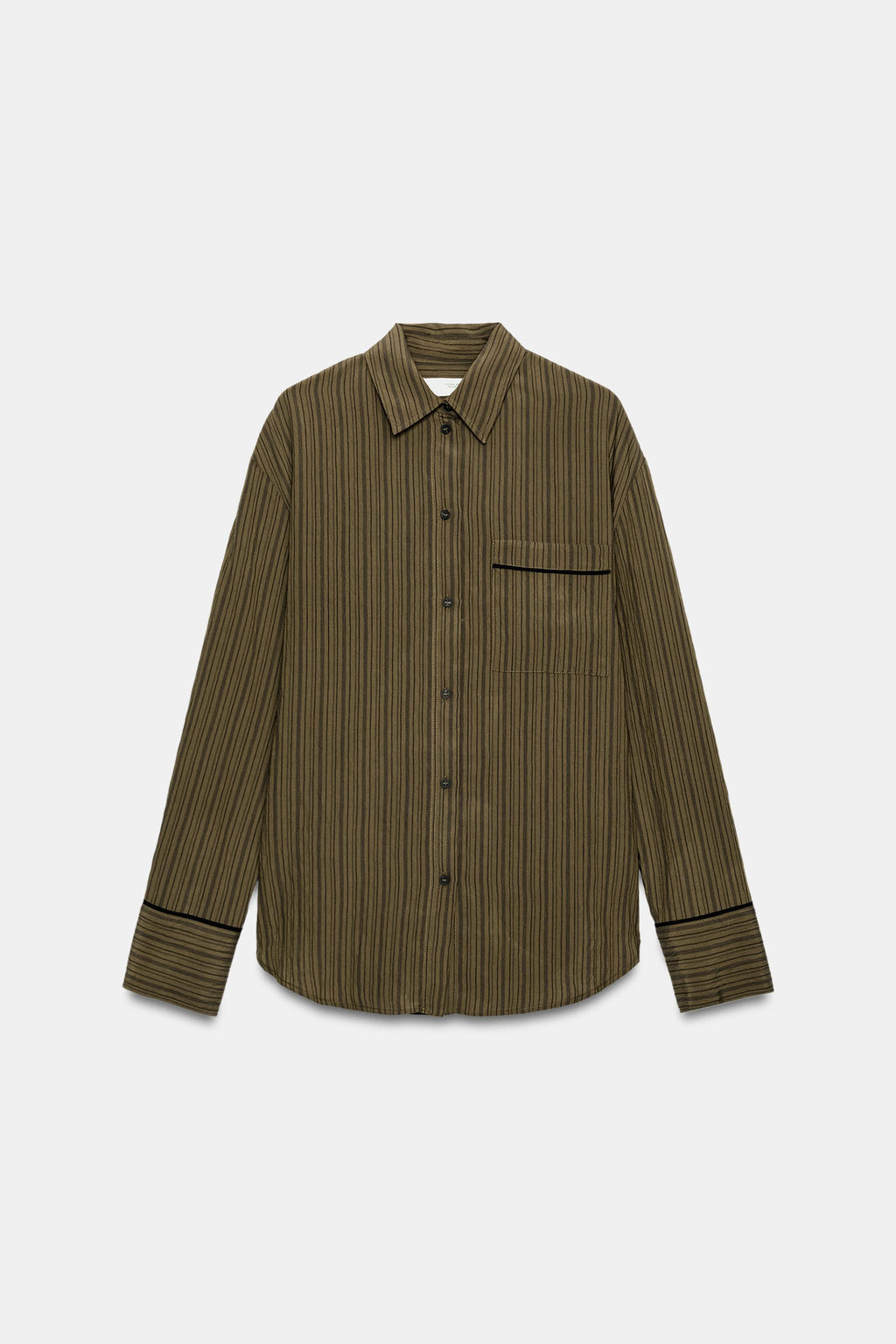CAMISA FLUIDA RAYAS ZW COLLECTION / Marr?n-Azul - Zara фото 6